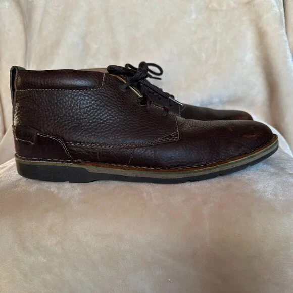 Clarks Edgewick Mid Chukka Boots Men's Size 13M Oiled Brown Leather - Picture 14 of 14